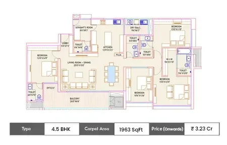 4.5 BHK floor plan